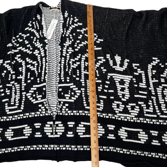 Soft Surroundings Womens Black Aztec Stretch Stitch Tribal Wrap Poncho One Size - Picture 16 of 16